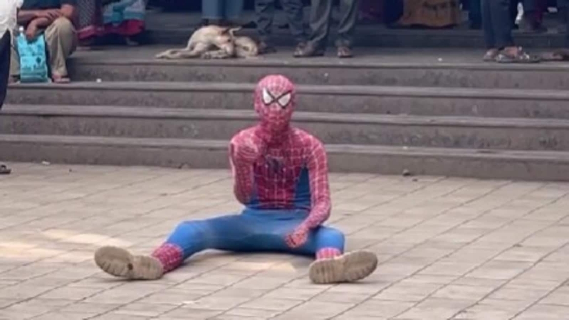 Viral Video: Spider-Man begs for money in Mumbai suburb; Instagram Reel gets 3 million views | Watch