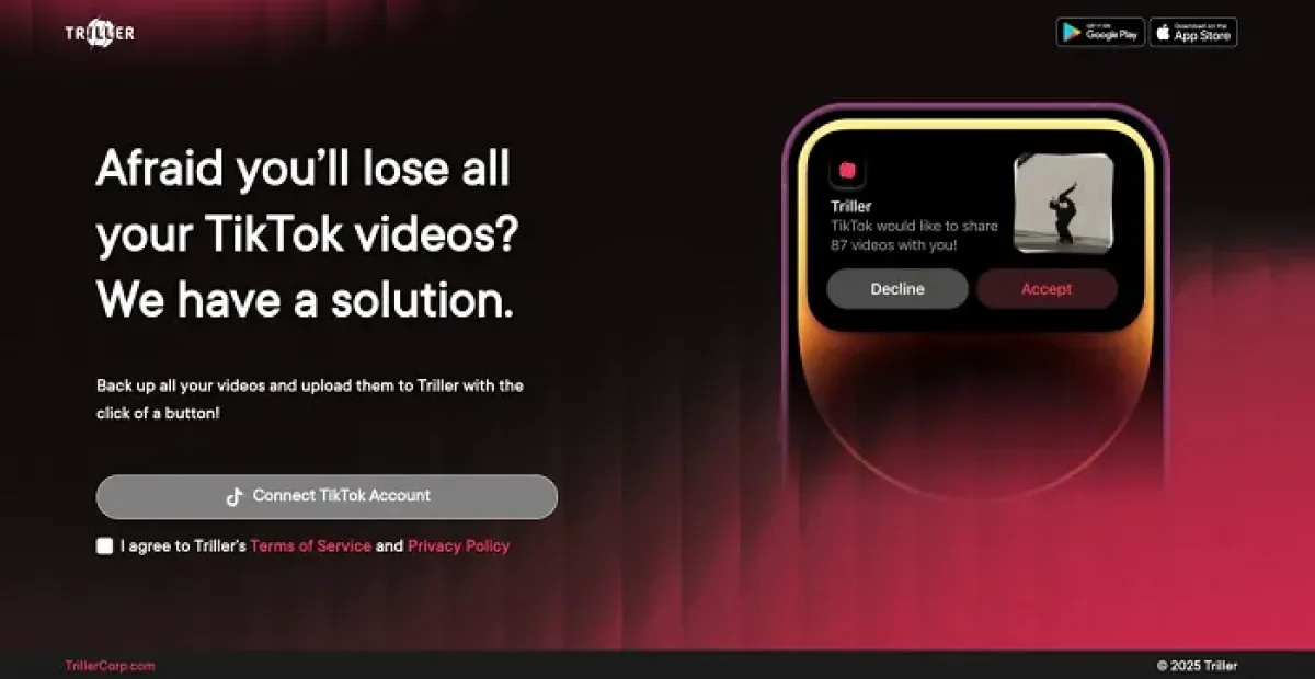 Triller Launches App to Download Your TikTok Clips