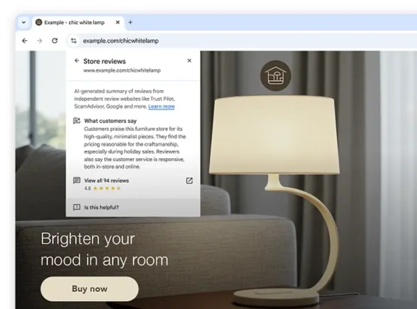 Google Adds AI Summaries of Business Reviews to Chrome URL Displays
