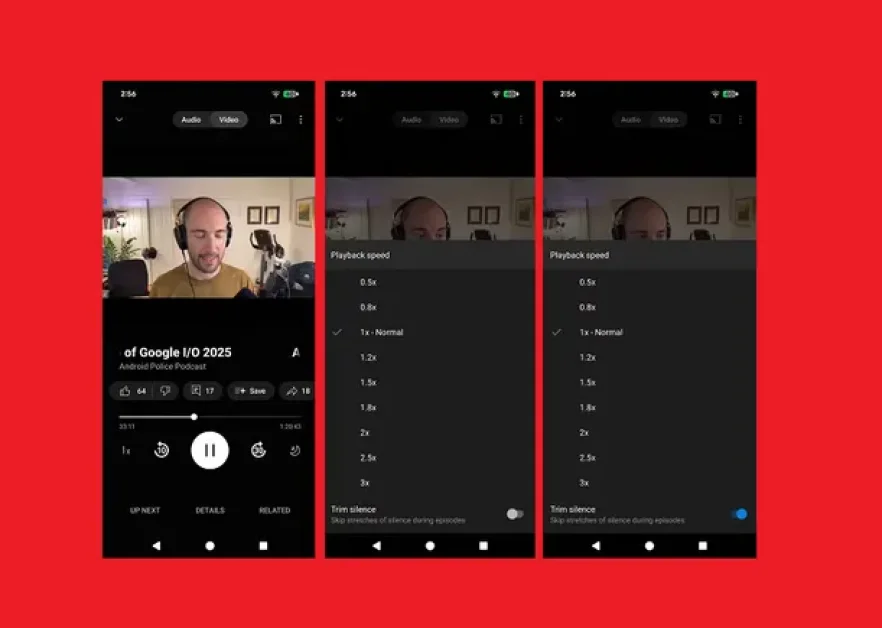 YouTube Adds ‘Trim Silence’ Option to Podcast Playback