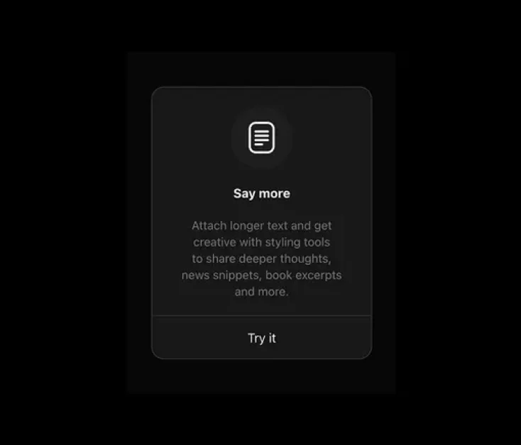 Threads Tests In-Stream Text Expansion for Longer Updates