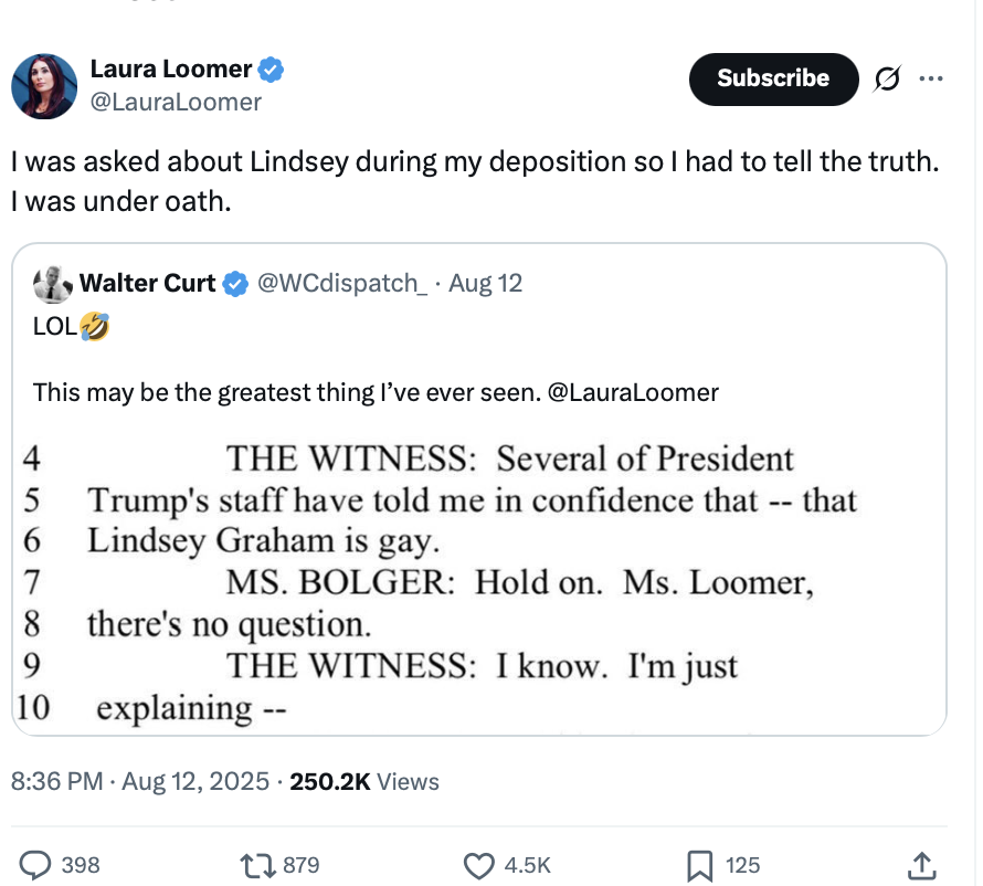 Image: @LauraLoomer on X.