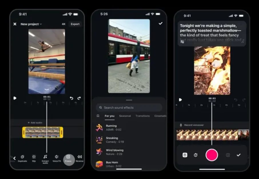 Meta adds new tools including freeze frame to Edits