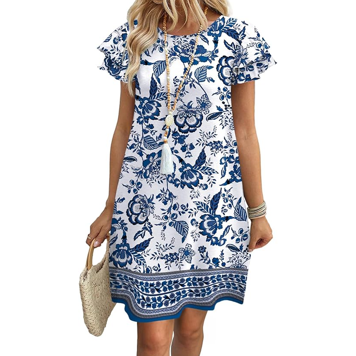 OFEEFAN Womens Summer Dresses 2026 Ruffle Sleeve