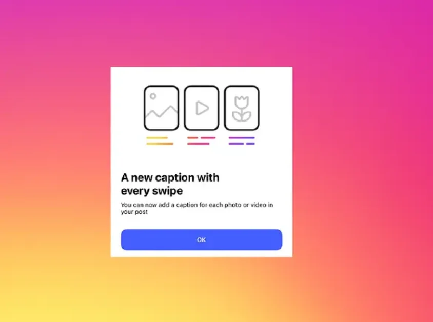Instagram tests captions on each post within carousels